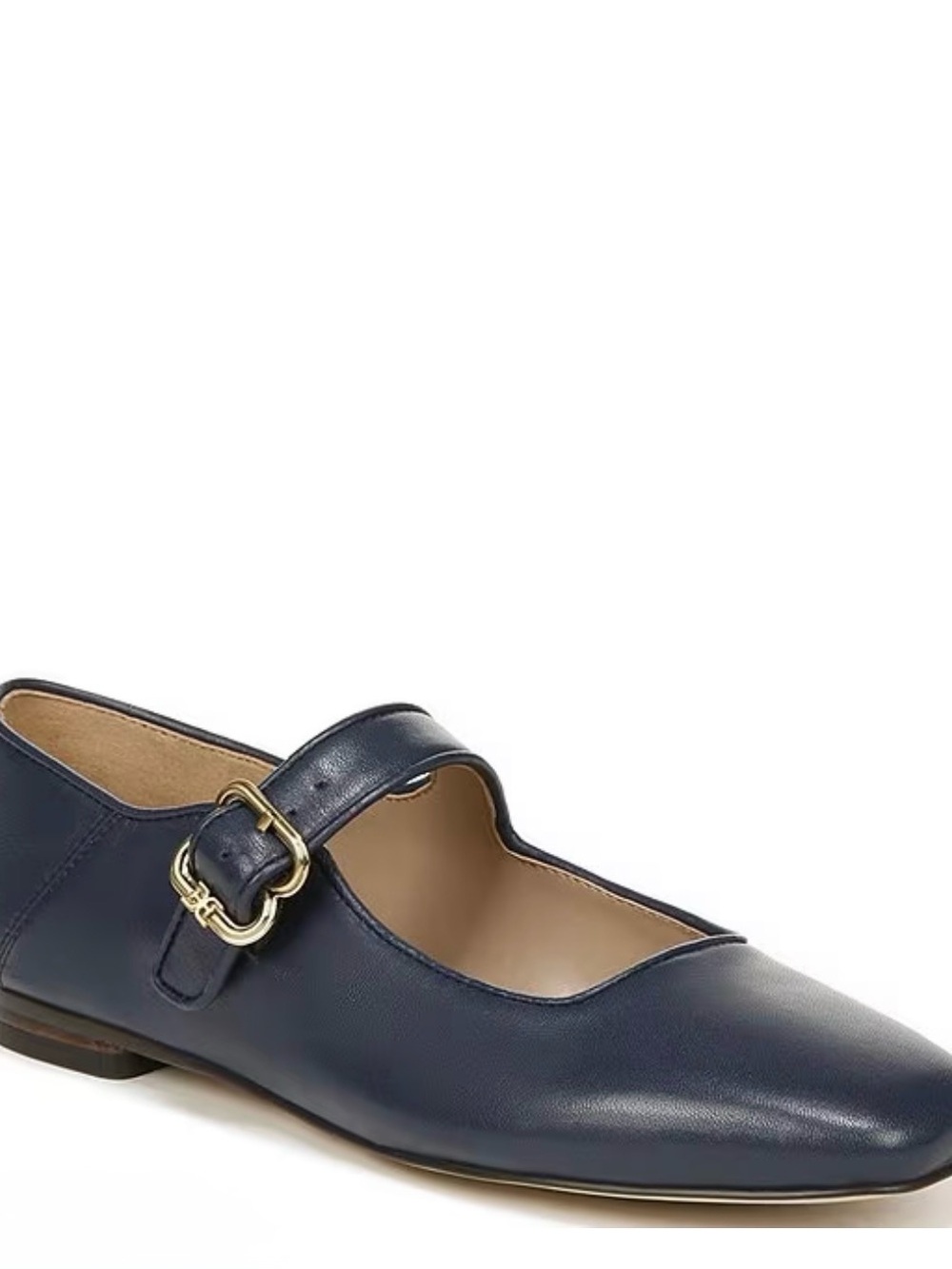 Sam Edelman Navy Leather Mary Jane with Gold Buckle
